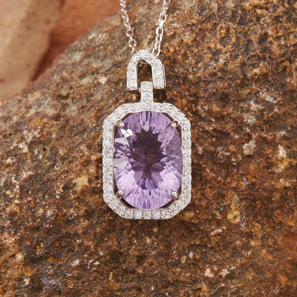 Women's Natural Topaz Citrine Necklace S925 Sterling Silver Geometric Crystal Set Jewelry Millennium Cut