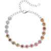 Women's Natural Tourmaline Bracelet S925 Sterling Silver Geometric Style Set With Gemstones