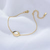 Women's Natural White Shell Oval Bracelet 925 Sterling Silver Geometric Design Jewelry