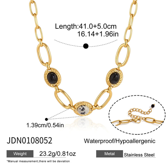 Women's Nature Style Jewelry Set With Titanium Steel Necklace And Stainless Steel Bracelet And Earrings Plated Finish