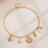 Women's Necklace Alloy Imitation Pearl Geometric Starfish Conch Electroplating Minimalist Jewelry