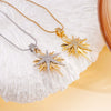 Women's Necklace Copper Gold Plated Diamond Mixed Gemstone Inlay Pendant O Chain