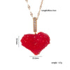 Women's Necklace Copper Heart Shape Pendant Mixed Gemstone Setting Electroplating Titanium Steel Chain