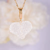 Women's Necklace Copper Heart Shape Pendant Mixed Gemstone Setting Electroplating Titanium Steel Chain