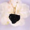 Women's Necklace Copper Heart Shape Pendant Mixed Gemstone Setting Electroplating Titanium Steel Chain
