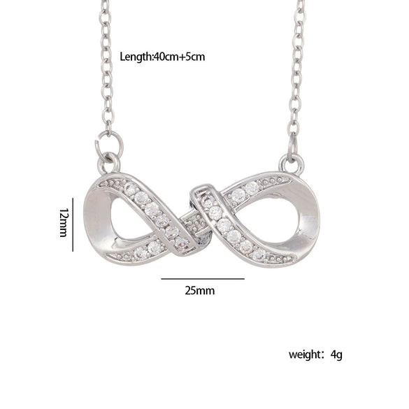 Women's Necklace Copper O Chain Mixed Gemstone Inlay Pendant With Letters Numbers Text Light Luxury Electroplating