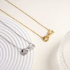 Women's Necklace Copper O Chain Mixed Gemstone Inlay Pendant With Letters Numbers Text Light Luxury Electroplating