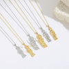 Women's Necklace Copper O Word Chain Mixed Gemstone Setting Electroplating