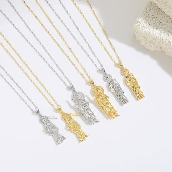 Women's Necklace Copper O Word Chain Mixed Gemstone Setting Electroplating