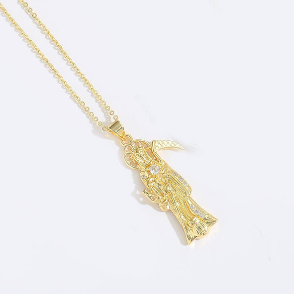 Women's Necklace Copper O Word Chain Mixed Gemstone Setting Electroplating