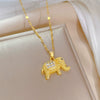 Women's Necklace Copper Pendant Stainless Steel Chain Geometric Electroplating