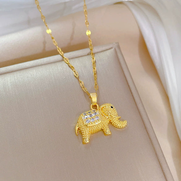 Women's Necklace Copper Pendant Stainless Steel Chain Geometric Electroplating
