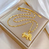 Women's Necklace Copper Pendant Stainless Steel Chain Geometric Electroplating