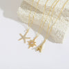 Women's Necklace Starfish Zircon Micropaved Copper With Eightpointed Star Design Electroplated