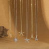 Women's Necklace Starfish Zircon Micropaved Copper With Eightpointed Star Design Electroplated