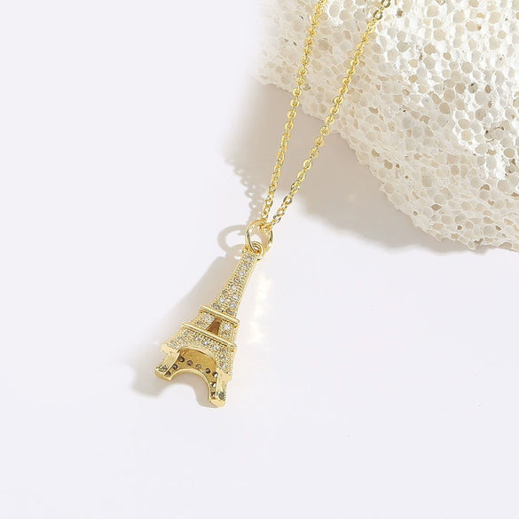 Women's Necklace Starfish Zircon Micropaved Copper With Eightpointed Star Design Electroplated