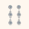 Women's Niche Design Geometric Moissanite Tassel Earrings 925 Silver Electroplated