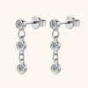 Women's Niche Design Geometric Moissanite Tassel Earrings 925 Silver Electroplated