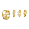 Women's Niche Fashion Retro Twist Geometric Copper Earrings Inlaid With Zirconia