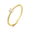 Women's Niche Geometric Copper Ring Plated 18K Gold Inlaid With Zircon And Colored Diamond