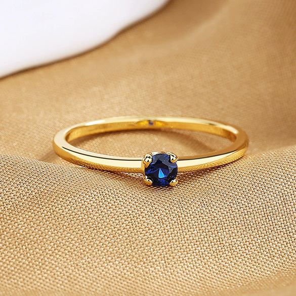 Women's Niche Geometric Copper Ring Plated 18K Gold Inlaid With Zircon And Colored Diamond
