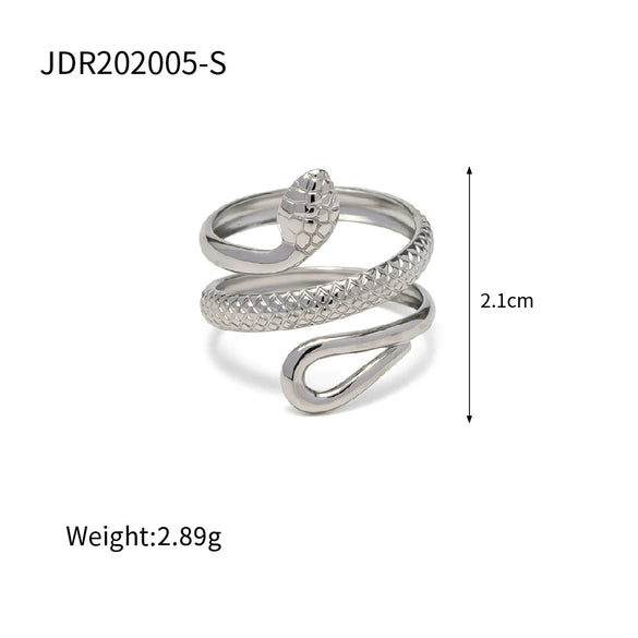 Women's Niche Highgrade Light Luxury Colormatching Doublelayer Asymmetric Opening Titanium Steel Ring With Geometric Pattern And Electroplating