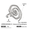 Women's Niche Highgrade Light Luxury Colormatching Doublelayer Asymmetric Opening Titanium Steel Ring With Geometric Pattern And Electroplating