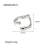 Women's Niche Highgrade Light Luxury Colormatching Doublelayer Asymmetric Opening Titanium Steel Ring With Geometric Pattern And Electroplating