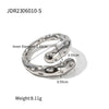 Women's Niche Highgrade Light Luxury Colormatching Doublelayer Asymmetric Opening Titanium Steel Ring With Geometric Pattern And Electroplating