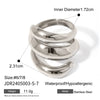 Women's Niche Highgrade Light Luxury Colormatching Doublelayer Asymmetric Opening Titanium Steel Ring With Geometric Pattern And Electroplating