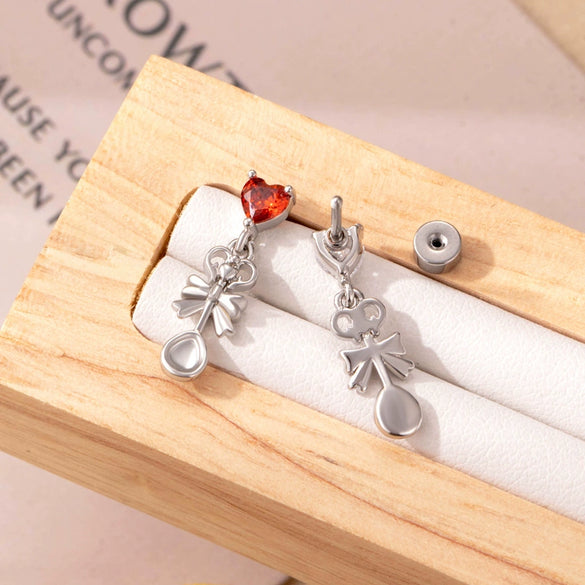 Women's Niche Highgrade Titanium Steel Bow Inlaid Zircon Ear Nail
