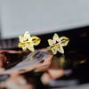 Women's Niche Jewelry Copper Leaf Ushaped Ear Buckle With Microinlaid Zircon