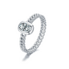 Women's Niche Light Luxury Hollow Chain Oval Ring Silver 925 Seiko Geometric Jewelry
