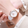 Women's Niche Quartz Watch Alloy Case Silicone Strap Stainless Steel Clasp Round Dial Leisure Style