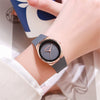 Women's Niche Quartz Watch Alloy Case Silicone Strap Stainless Steel Clasp Round Dial Leisure Style