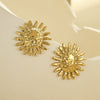 Women's Niche Retro Pleated Texture Stainless Steel 18K Electroplated Earrings