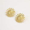 Women's Niche Retro Pleated Texture Stainless Steel 18K Electroplated Earrings