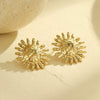 Women's Niche Retro Pleated Texture Stainless Steel 18K Electroplated Earrings
