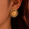 Women's Niche Retro Pleated Texture Stainless Steel 18K Electroplated Earrings