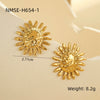 Women's Niche Retro Pleated Texture Stainless Steel 18K Electroplated Earrings