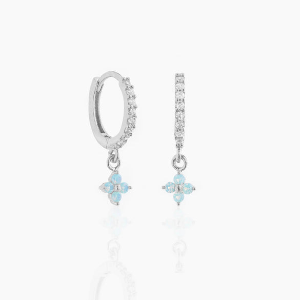 Women's Niche Style Copper Flower Earrings With Zircon Microembedded