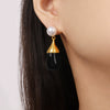 Women's Niche 316L Stainless Steel Goldplated Water Drop Pendant Earrings Jewelry