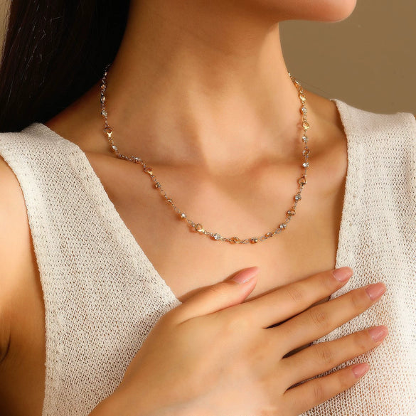 Women's Niche Y Shaped Alloy Crystal Pearl Long Sweater Chain With Geometric Pattern And Electroplating For Autumn And Winter