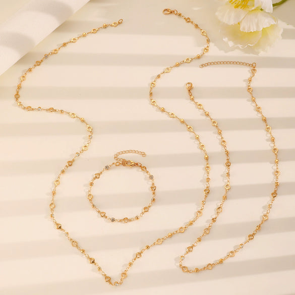 Women's Niche Y Shaped Alloy Crystal Pearl Long Sweater Chain With Geometric Pattern And Electroplating For Autumn And Winter