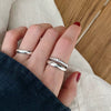 Women's Normcore Doublelayer Twisted Line 925 Sterling Silver Heart Ring