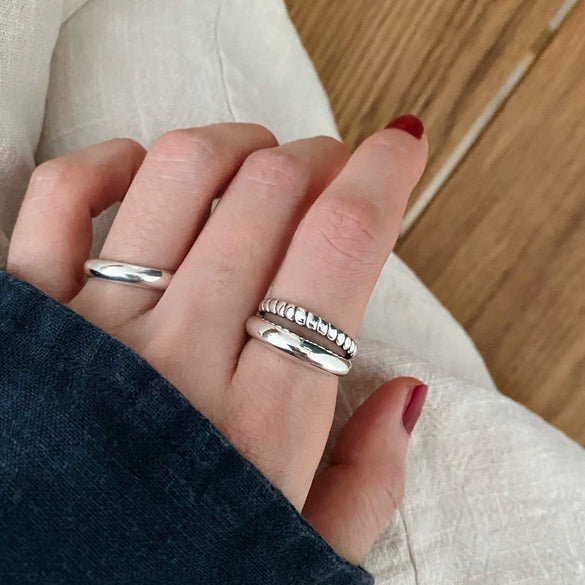 Women's Normcore Doublelayer Twisted Line 925 Sterling Silver Heart Ring