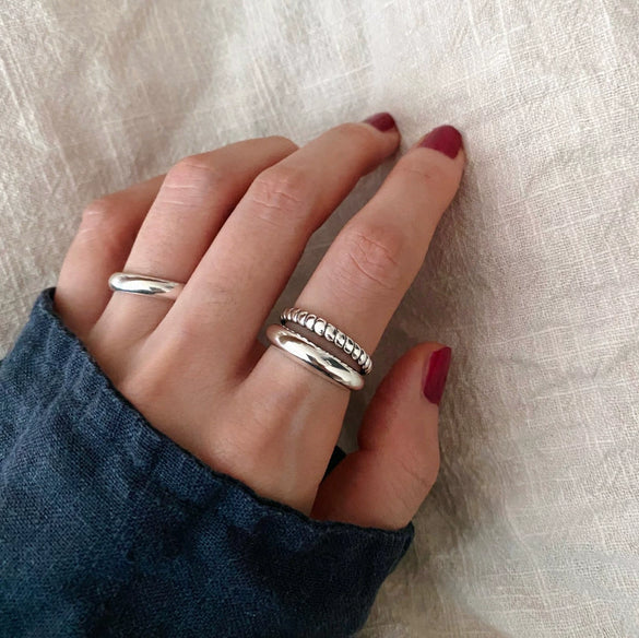 Women's Normcore Doublelayer Twisted Line 925 Sterling Silver Heart Ring