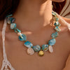 Women's Ocean Series Irregular Shell Conch Beach Style Titanium Steel And Stainless Steel Electroplated Clavicle Necklace