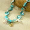 Women's Ocean Series Irregular Shell Conch Beach Style Titanium Steel And Stainless Steel Electroplated Clavicle Necklace