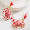 Women's Ocean Series S925 Silver Needle Earrings With Rhinestones And Set With Diamonds Featuring Lobster Dragonfly Crab Designs